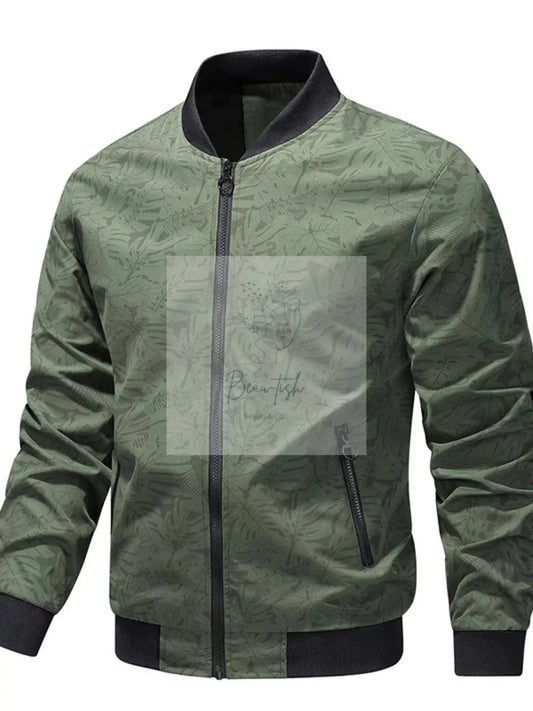Men's Plus Size Zip Up Lightweight Bomber Jacket