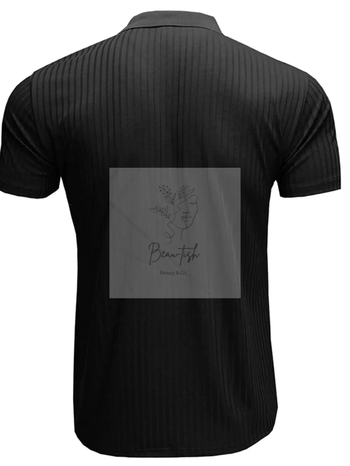 Men's Ribbed Knit Slim Fit Polo Shirt
