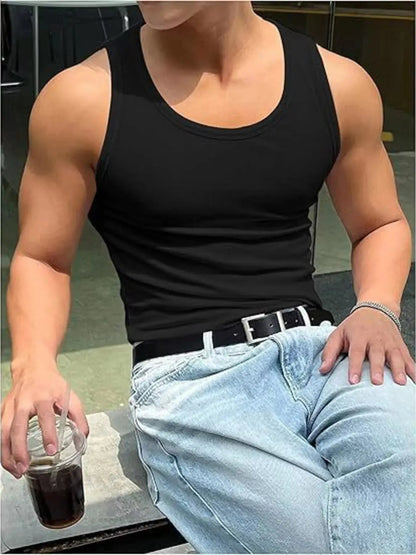 Men's Ribbed Round Neck Tank