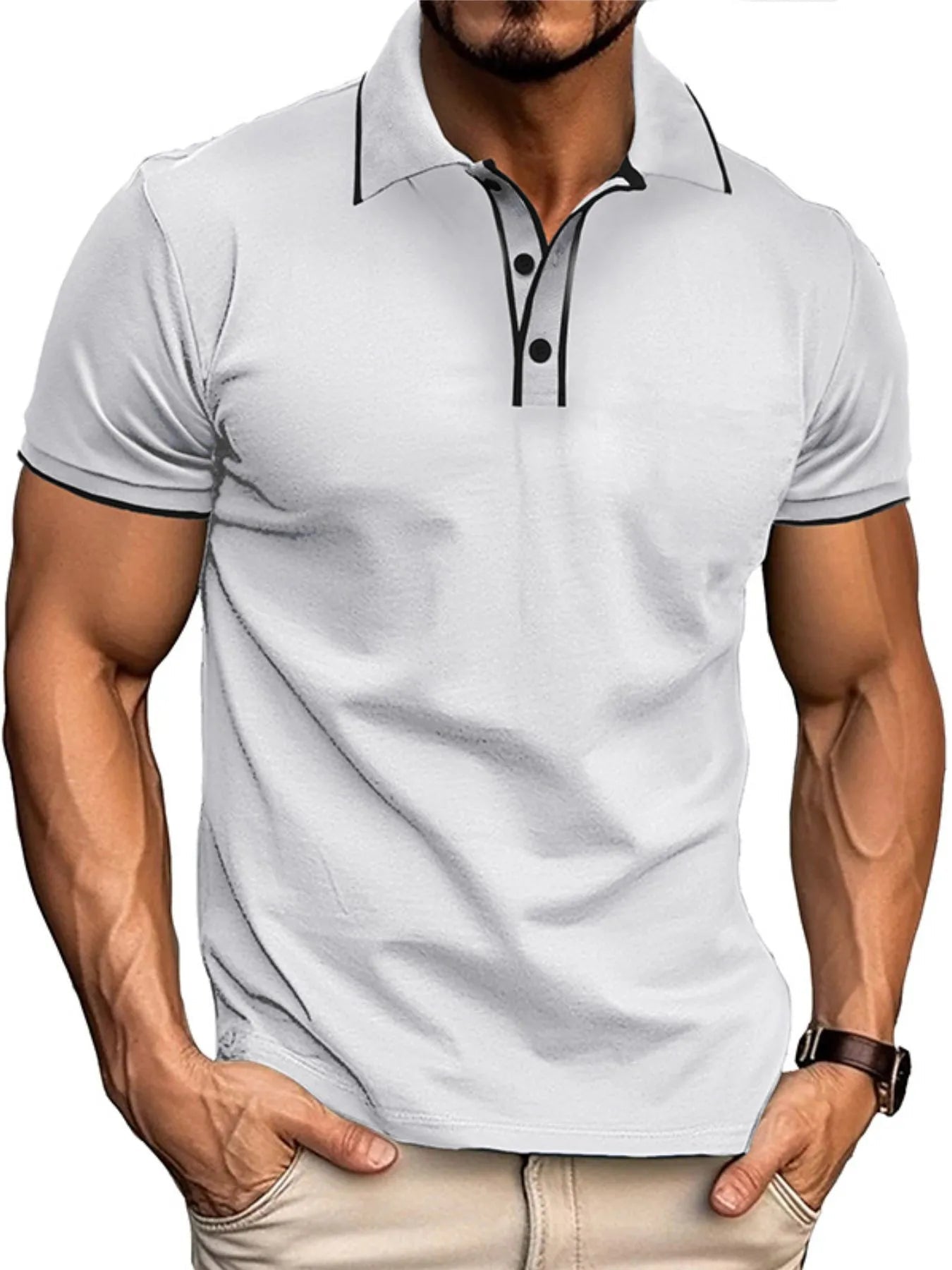 Men's Slim Fit Polo Shirt with Contrast Trim