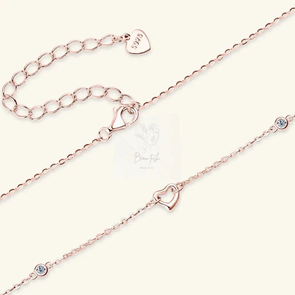 Moissanite 925 Sterling Silver Heart Necklace
