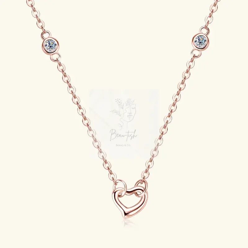 Moissanite 925 Sterling Silver Heart Necklace