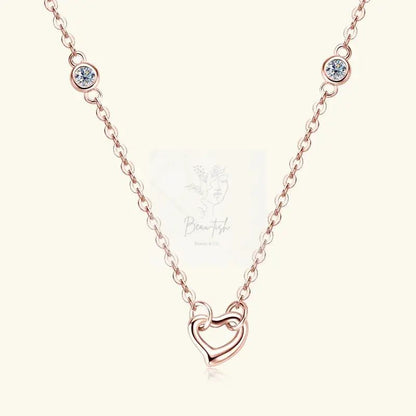 Moissanite 925 Sterling Silver Heart Necklace