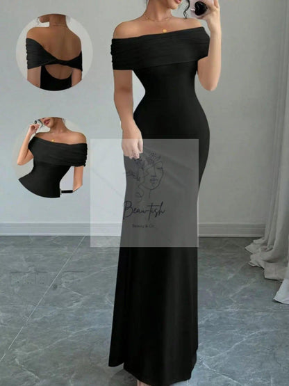 Off-Shoulder Bodycon Maxi Dress