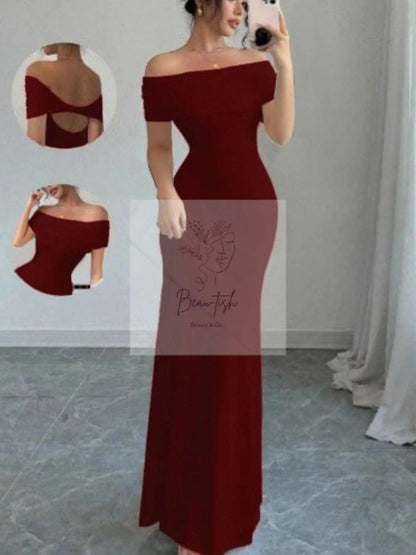 Off-Shoulder Bodycon Maxi Dress