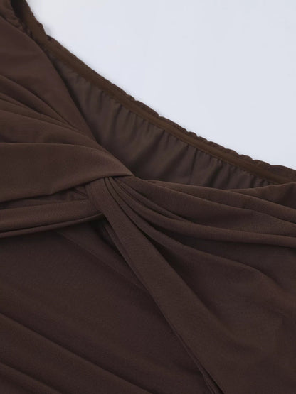 Off - Shoulder Ruched Maxi Dress