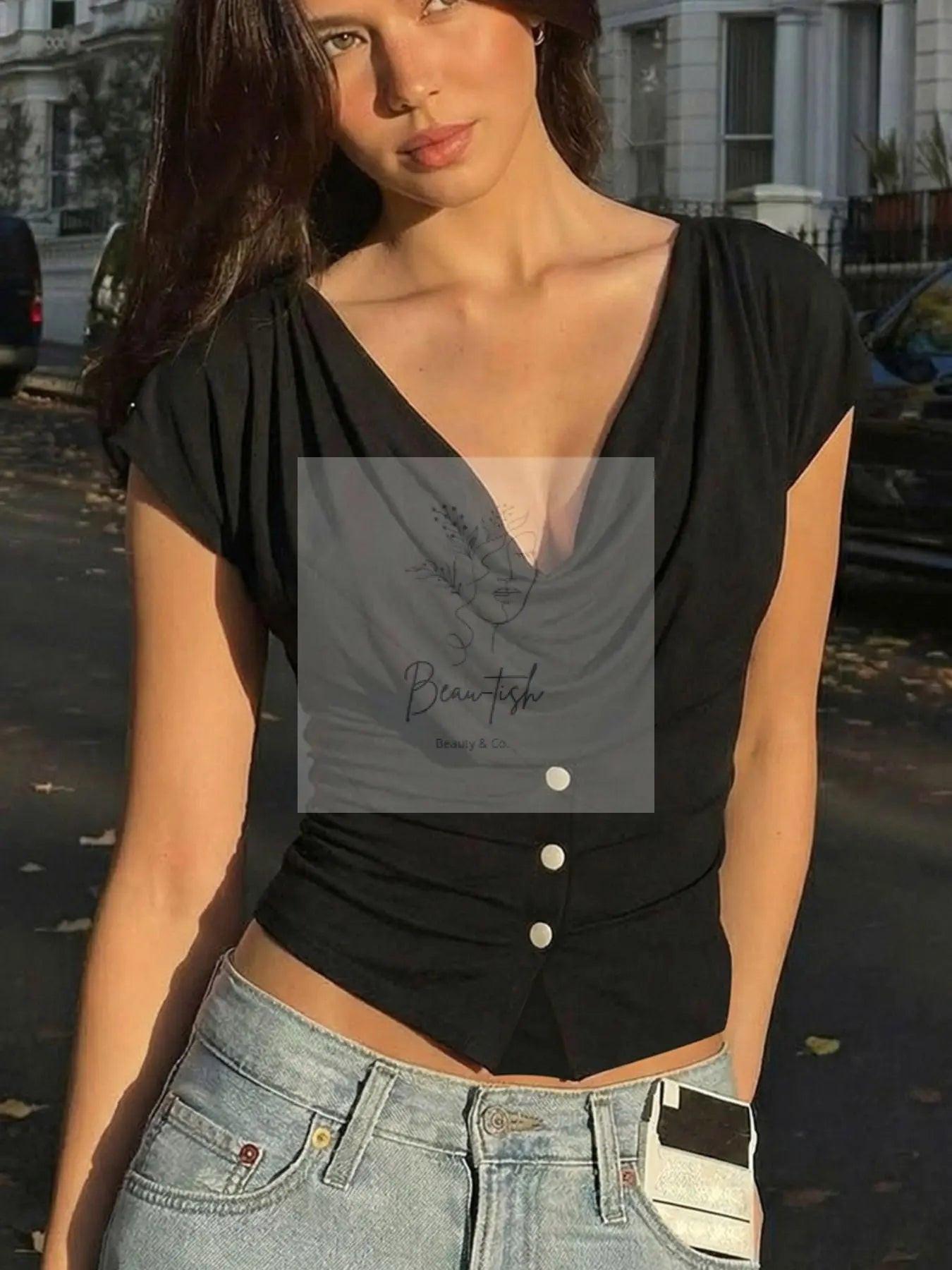 Off-Shoulder Slim Fit Blouse