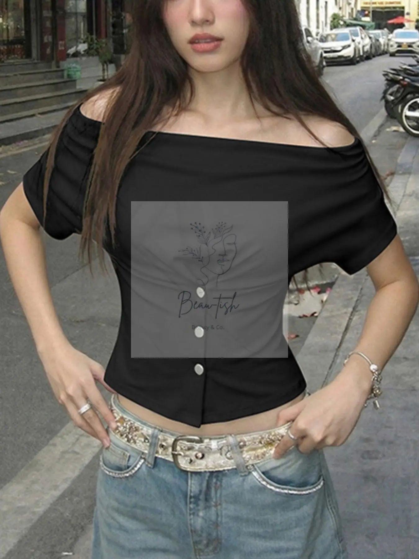 Off-Shoulder Slim Fit Blouse