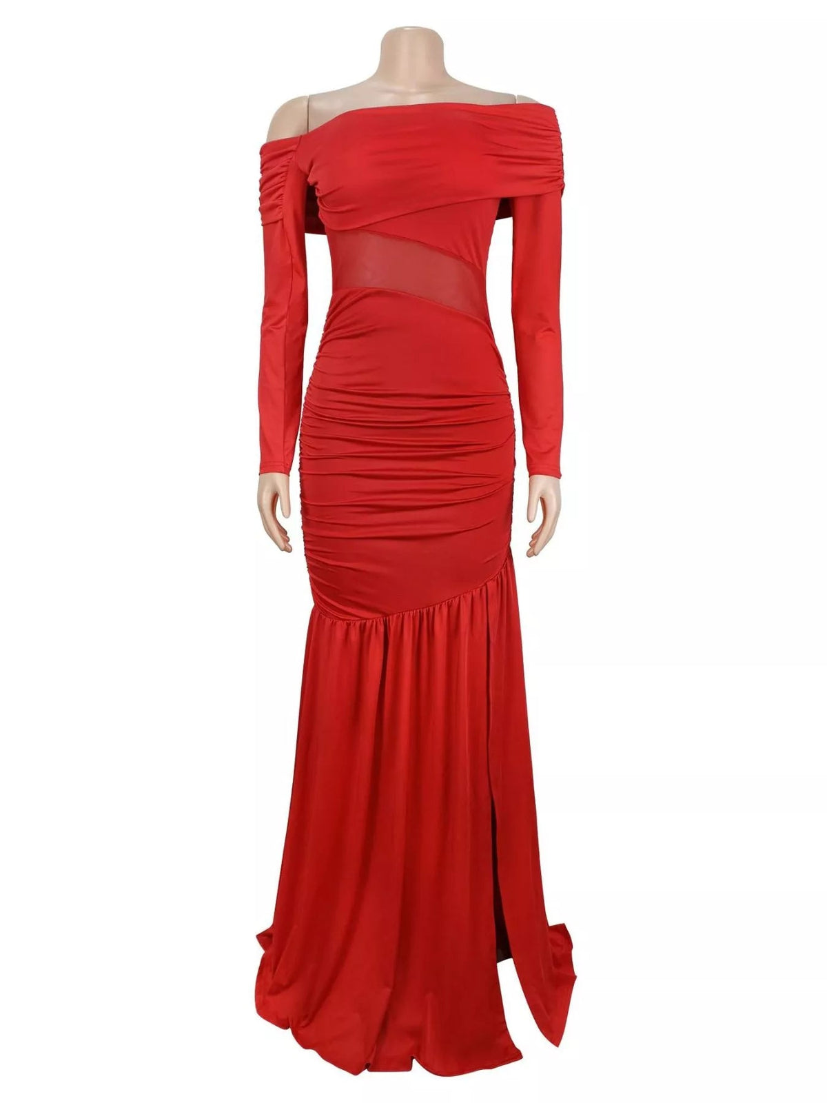 Off Shoulder Slit Maxi Dress