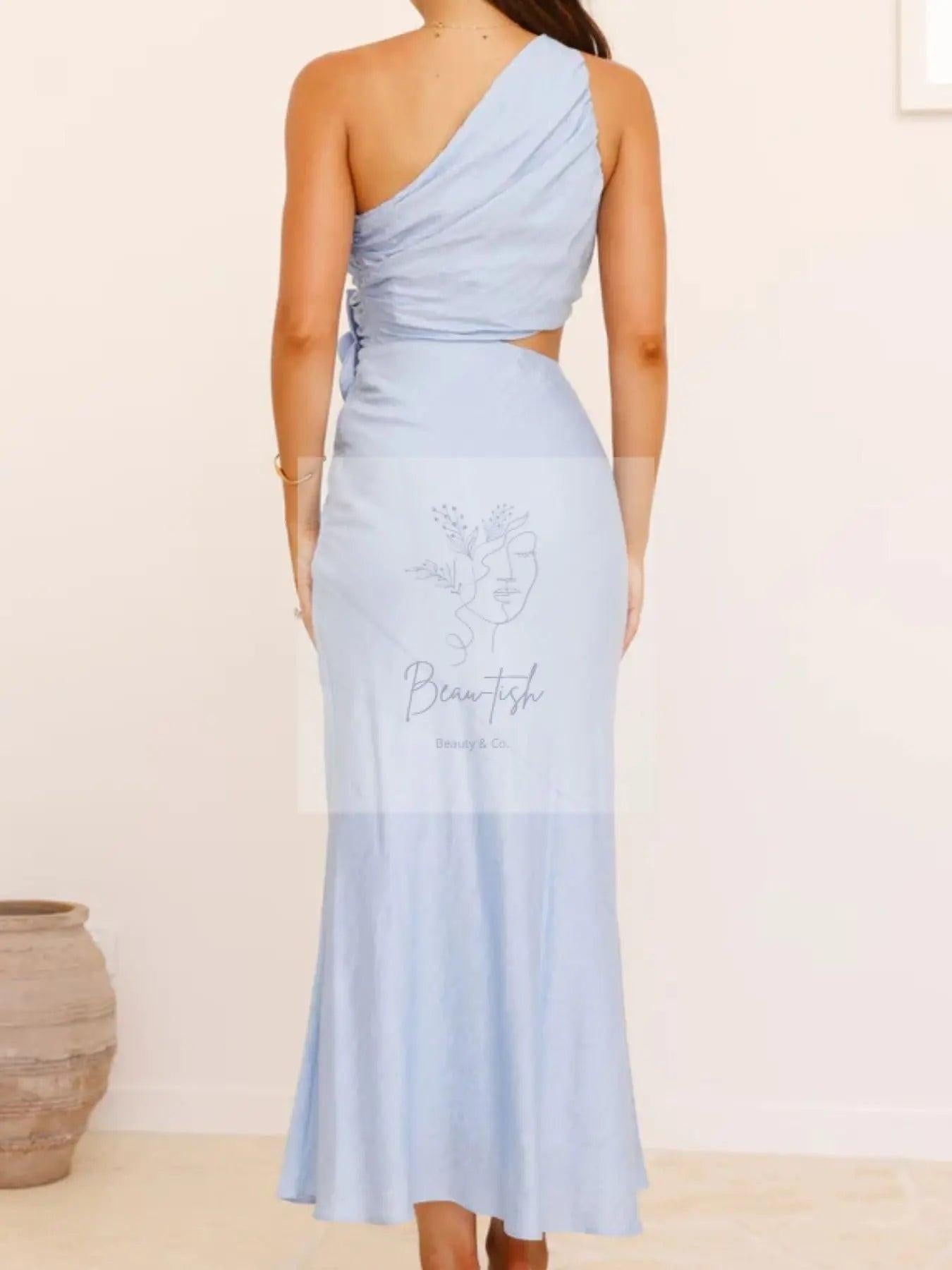 One-Shoulder Floral Cutout Dress