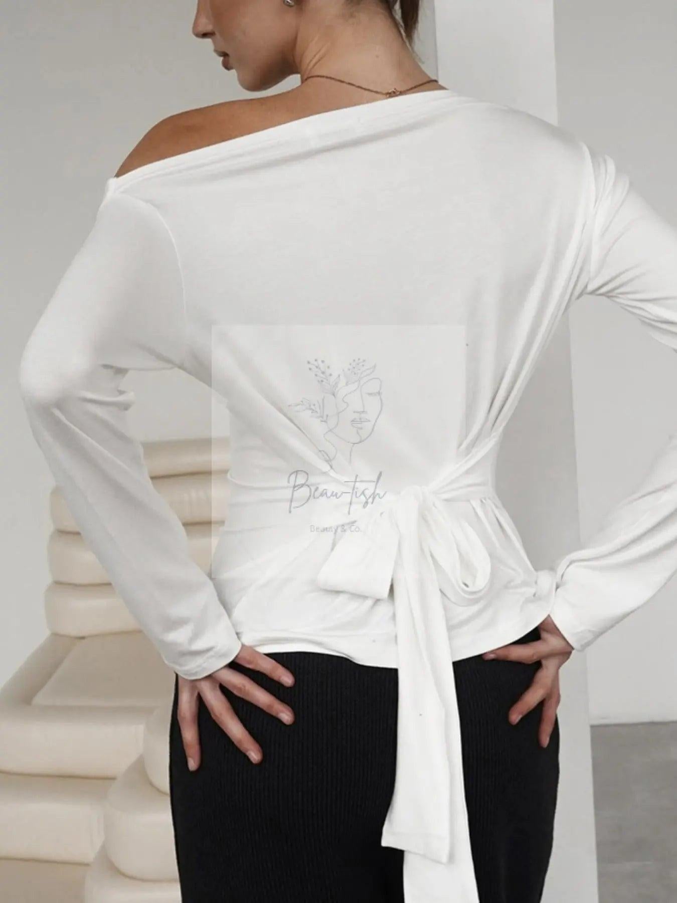 One Shoulder Long Sleeve Top