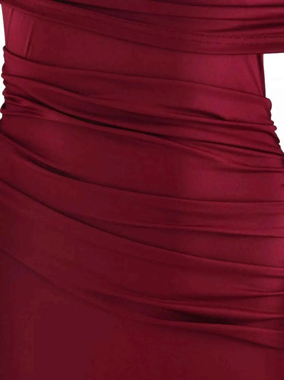 One-Shoulder Ruched Maxi Dress