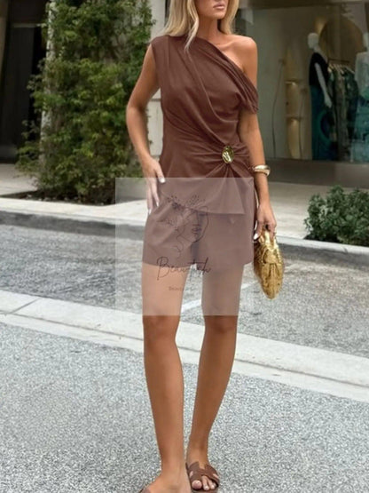 One-Shoulder Top and Shorts Set