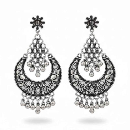 Oxidized Earrings With Ghungroo
