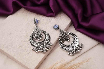 Oxidized Earrings With Ghungroo