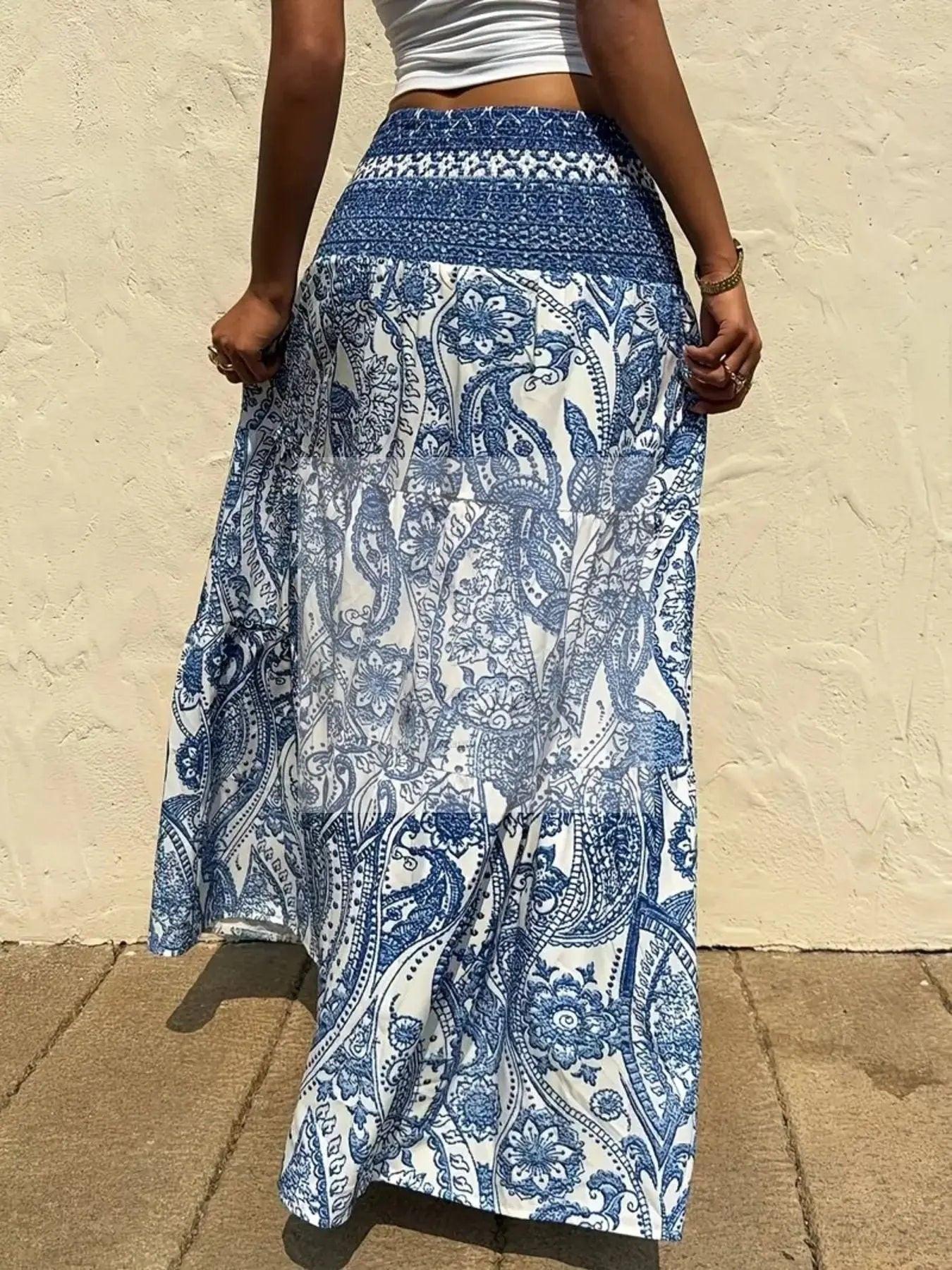 Paisley Print Maxi Skirt