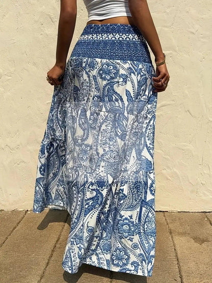 Paisley Print Maxi Skirt