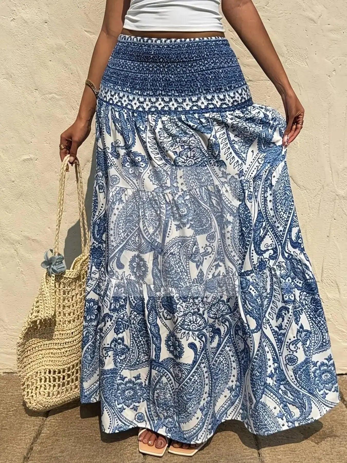 Paisley Print Maxi Skirt