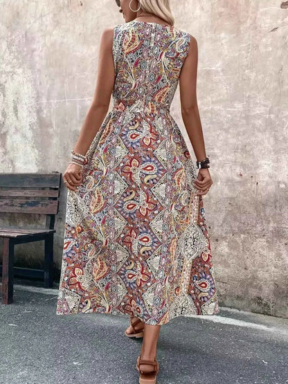 Paisley Print Sleeveless Romper
