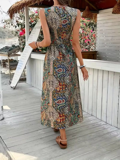 Paisley Print Sleeveless Romper