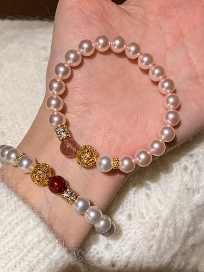 Pearl Crystal Chain Bracelet