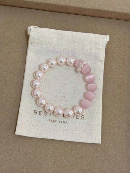 Pearl & Cat's Eye Stone Bracelet