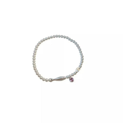 Pearl Fish Bracelet with Heart Charm