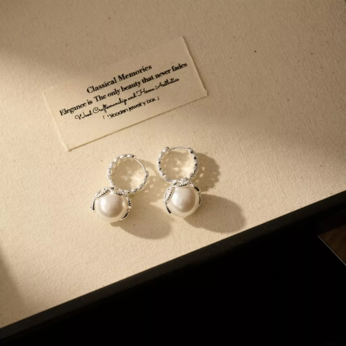 Pearl Hoop Earrings 925 Post