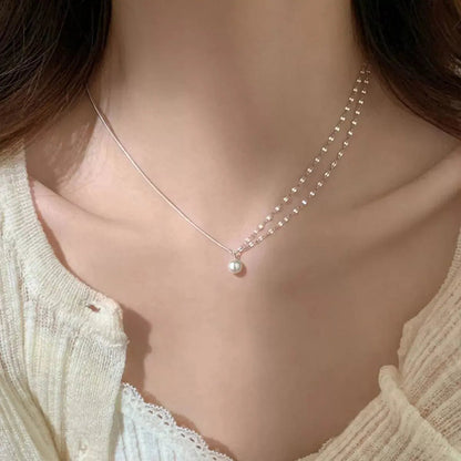 Pearl Pendant Layered Necklace