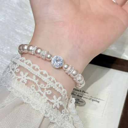Pearl Zircon Chain Bracelet