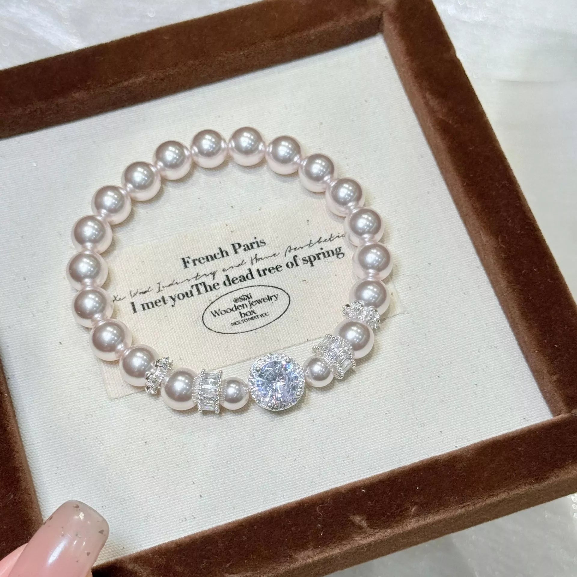 Pearl Zircon Chain Bracelet