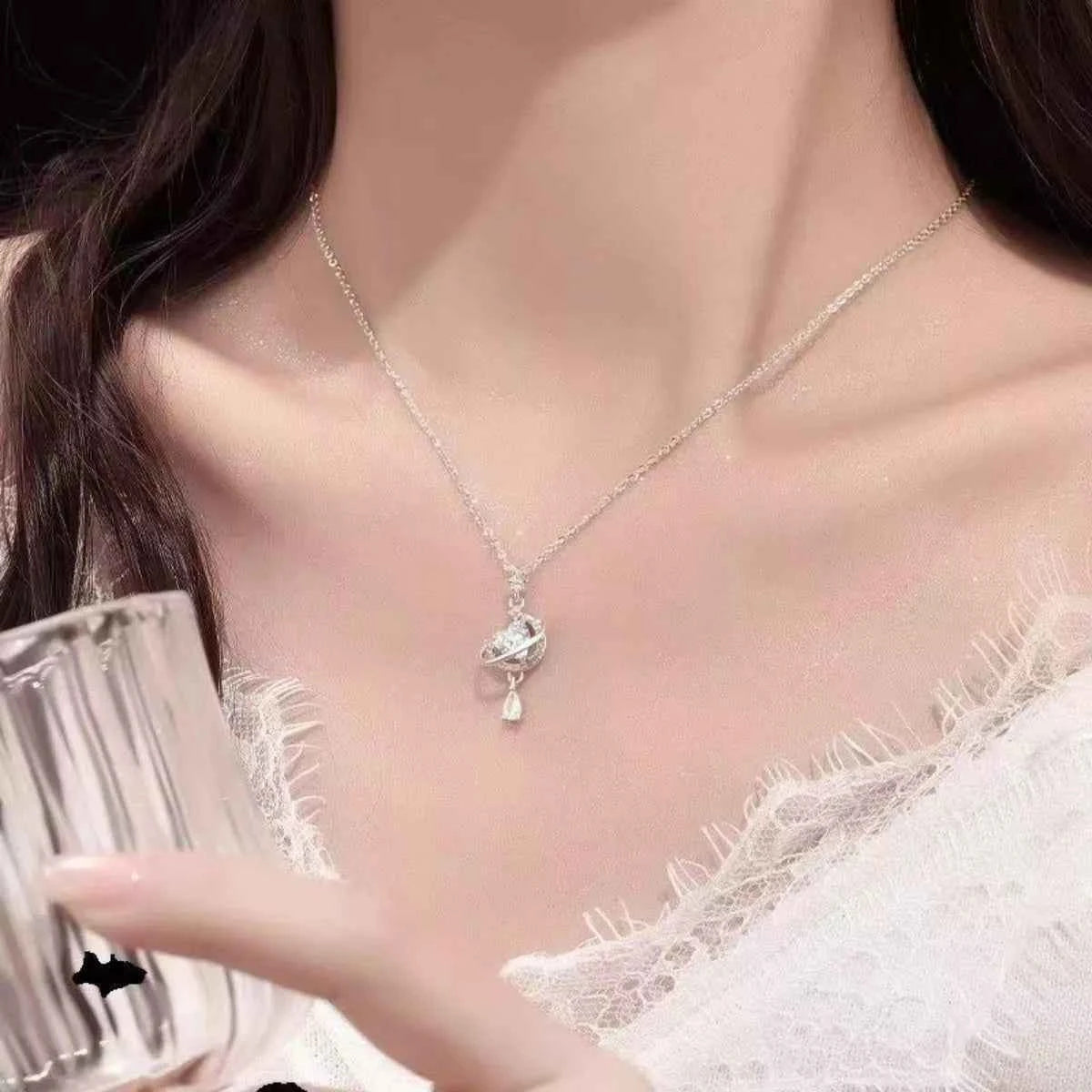 Planet Heart Pendant Necklace