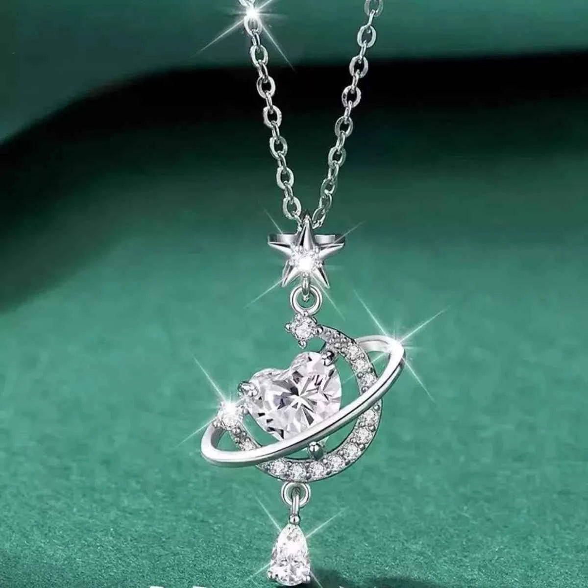 Planet Heart Pendant Necklace