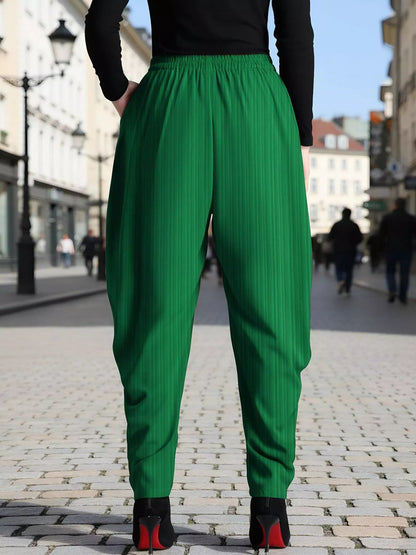 Plus Size Pocketed Waist Pants
