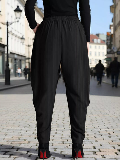 Plus Size Pocketed Waist Pants