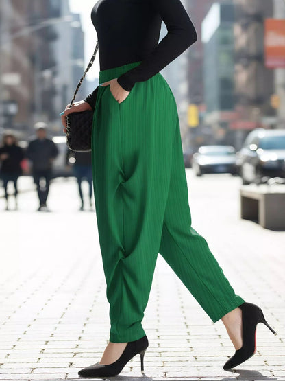 Plus Size Pocketed Waist Pants
