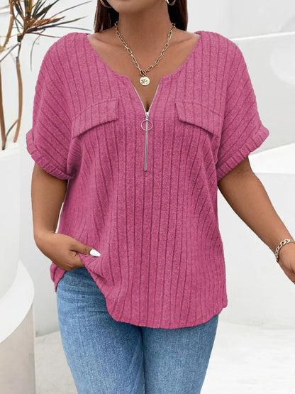 Plus Size Half-Zip Tee