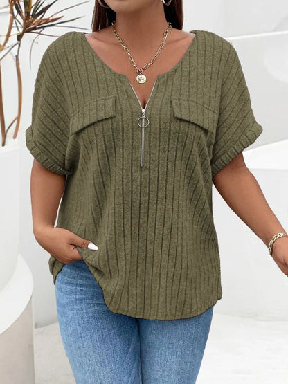 Plus Size Half-Zip Tee
