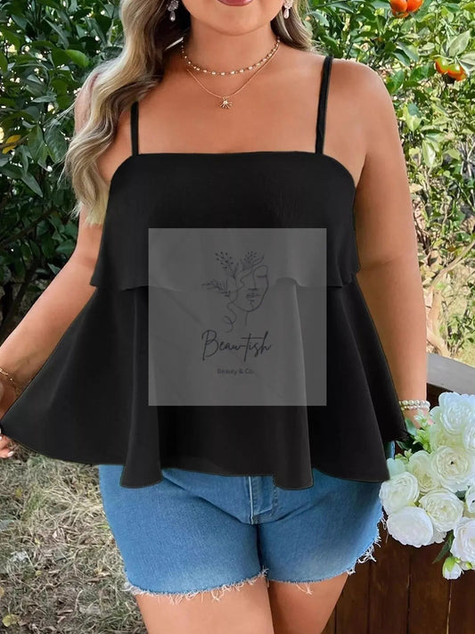 Plus Size Ruffle Hem Cami