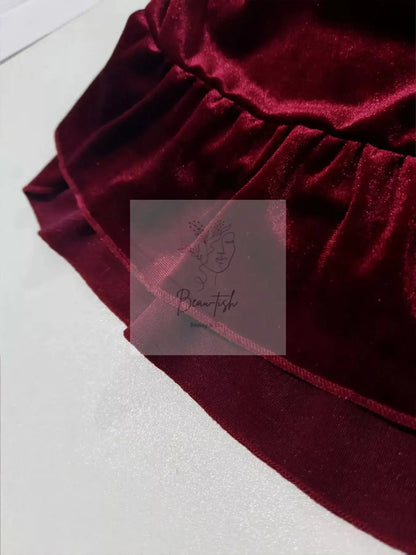 Plus Size Ruffled Velvet Elastic Waist Skirt