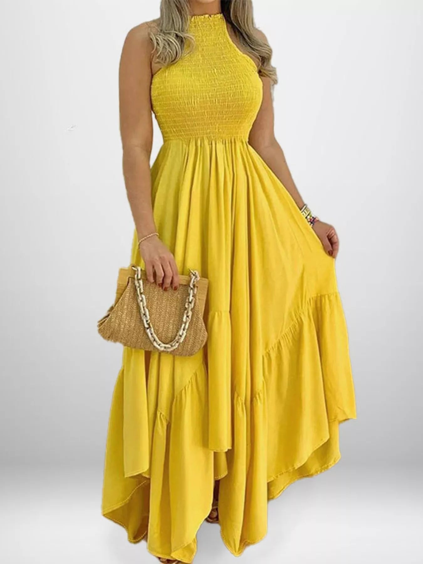 Smocked Plus Maxi Dress