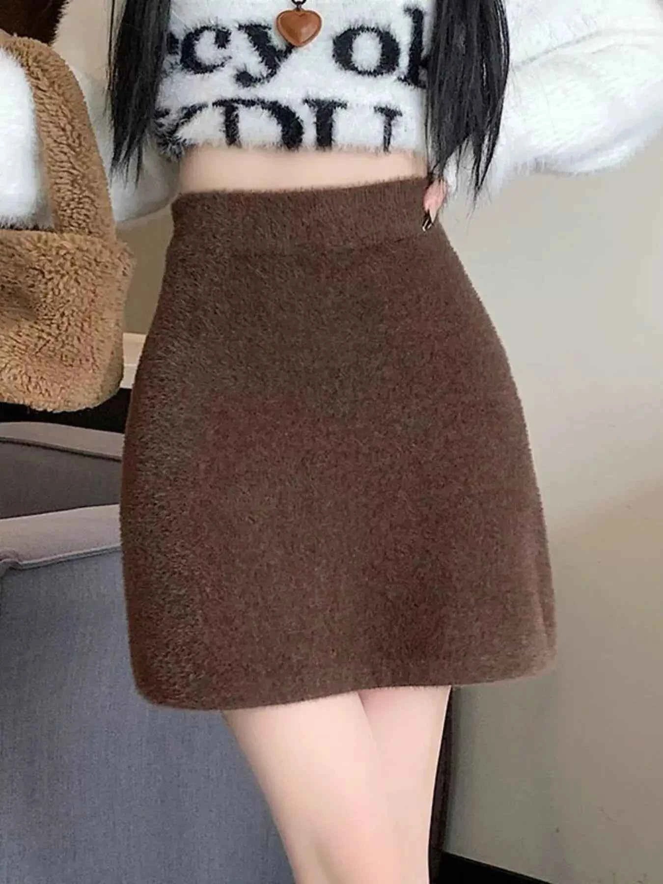 Plush Knit Mini Skirt
