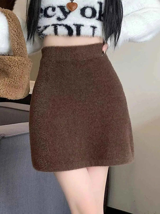 Plush Knit Mini Skirt