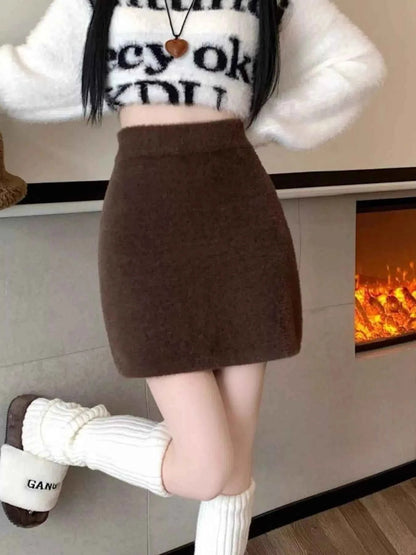 Plush Knit Mini Skirt