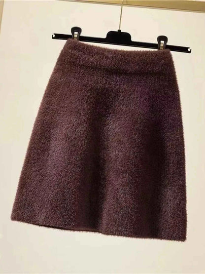 Plush Knit Mini Skirt