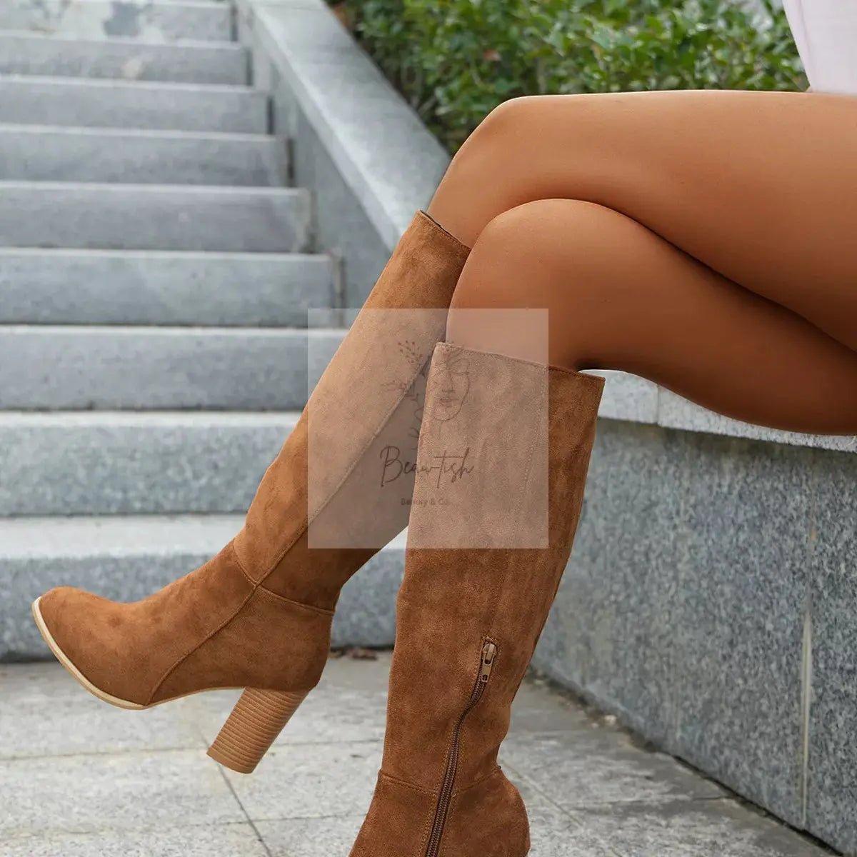 Point Toe Block Heels Boots