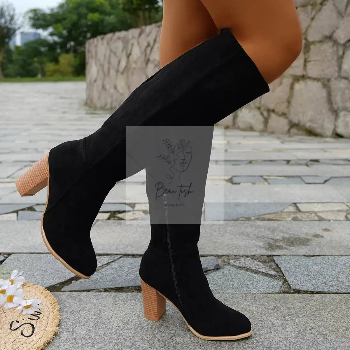 Point Toe Block Heels Boots