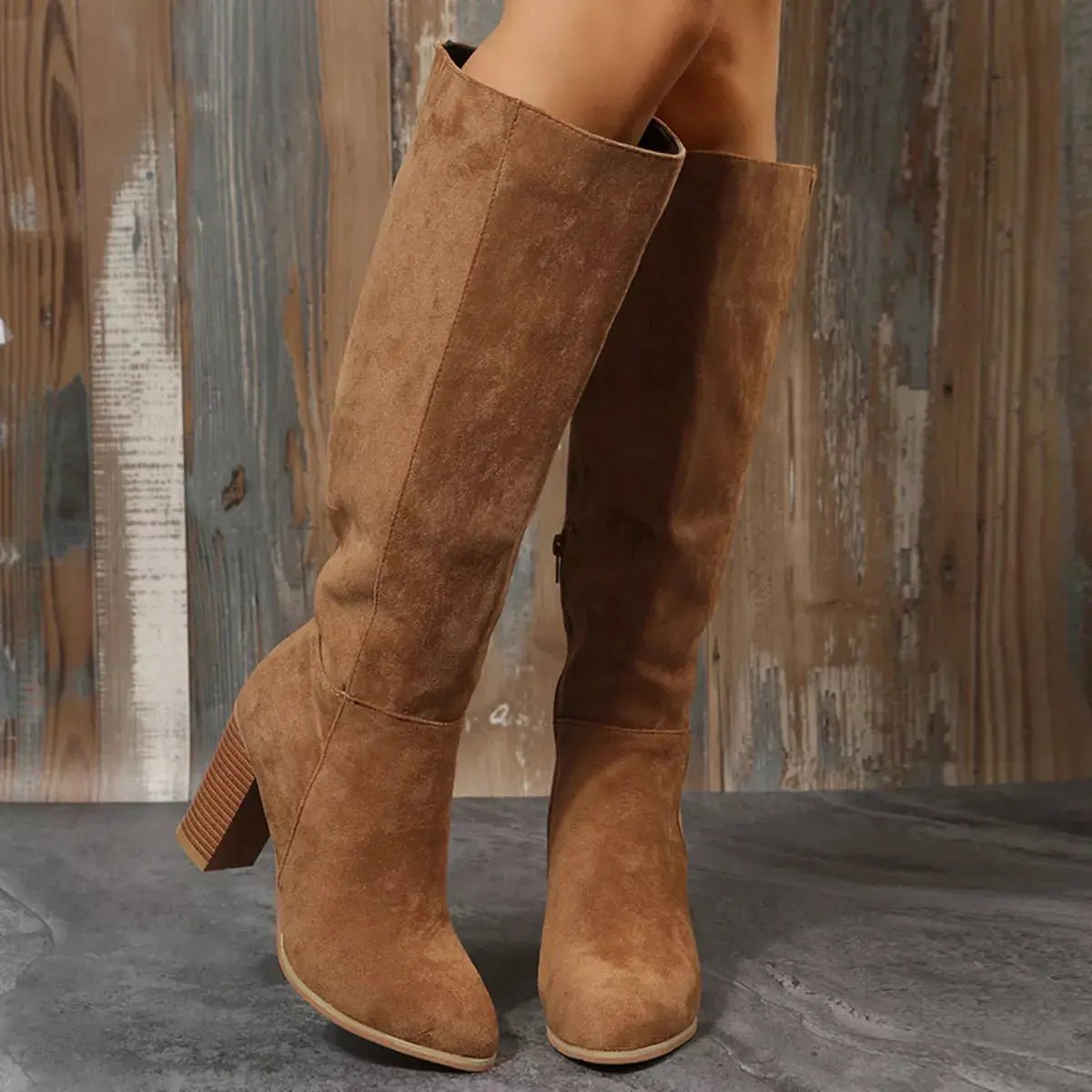Point Toe Block Heels Boots