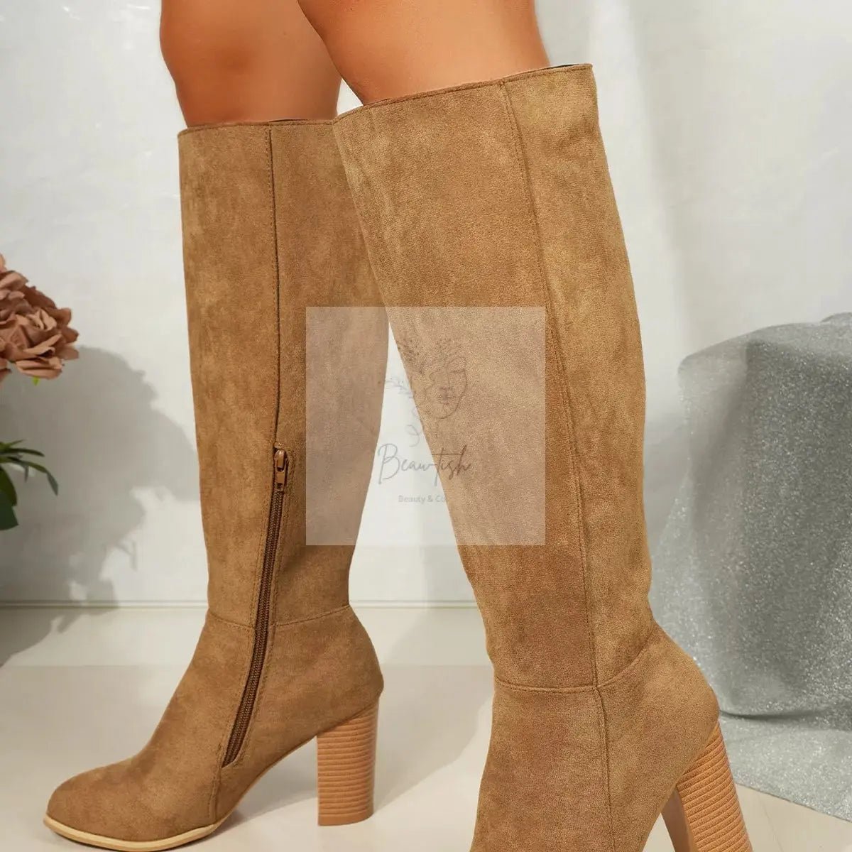 Point Toe Block Heels Boots