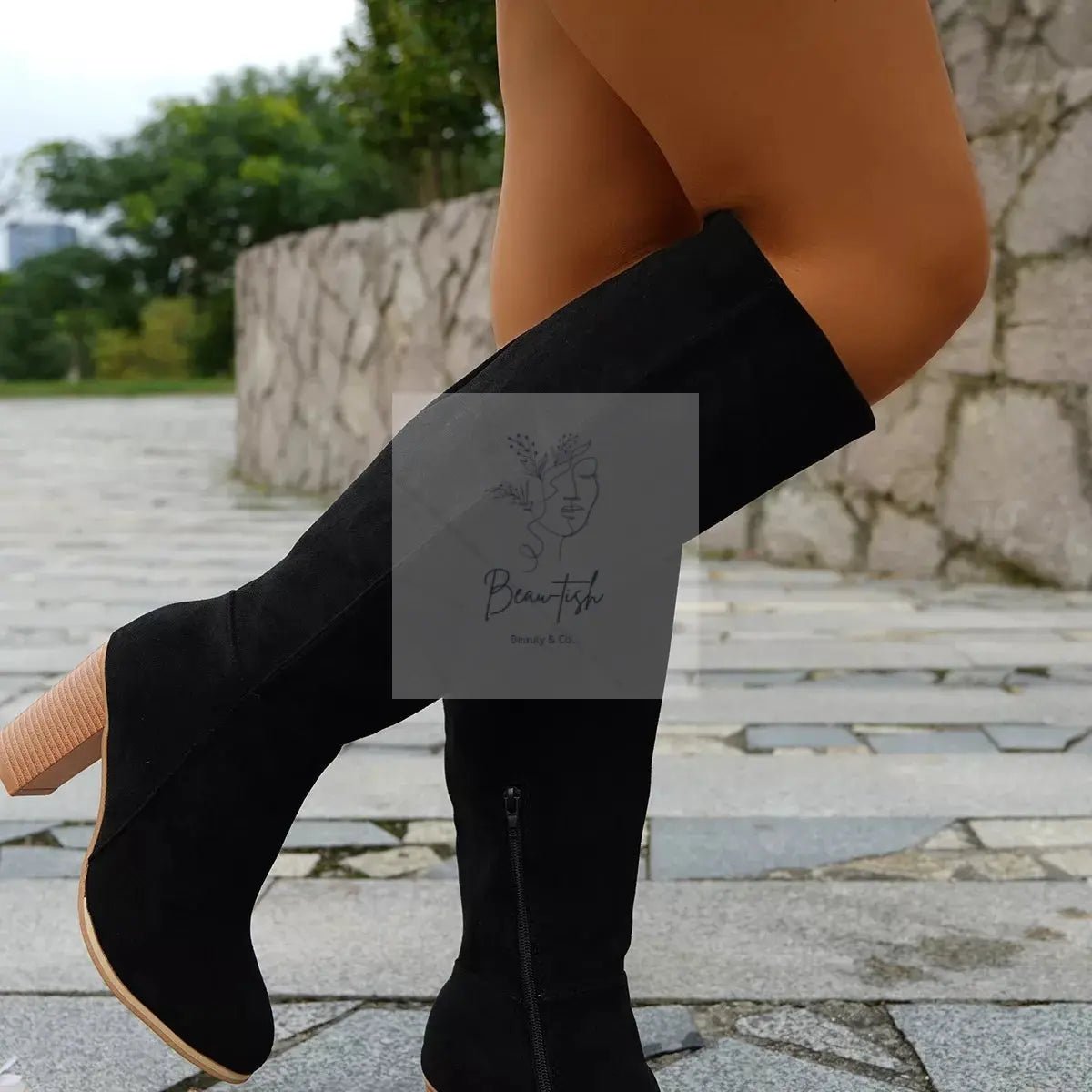 Point Toe Block Heels Boots